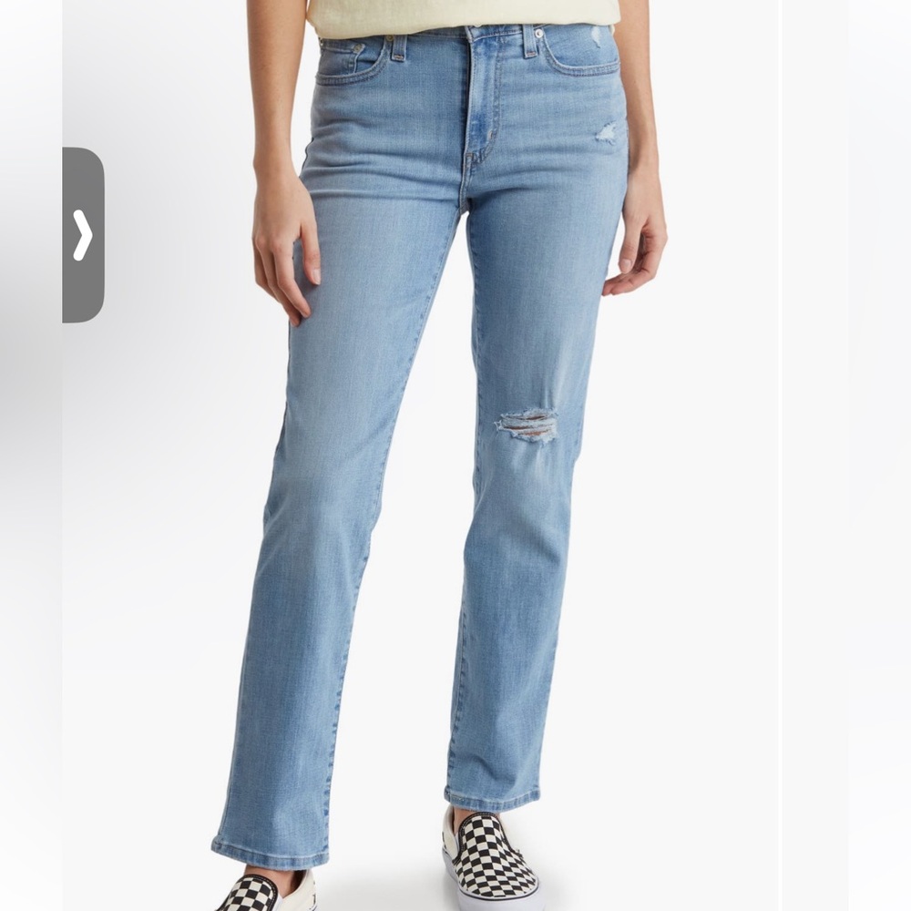 levi’s 724 high waist straight leg distressed jeans